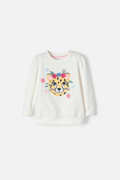 BUZO DE LITTLEMIC CERRADO MARFIL PARA NIÑA 2T A 5T