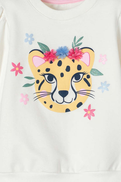 BUZO DE LITTLEMIC CERRADO MARFIL PARA NIÑA 2T A 5T