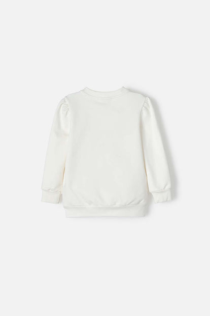 BUZO DE LITTLEMIC CERRADO MARFIL PARA NIÑA 2T A 5T