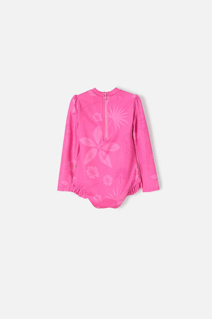 VESTIDO DE BAÑO LITTLEMIC ENTERO ROSADO PARA NIÑA 2T A 5T