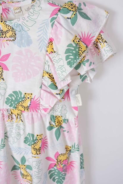 VESTIDO LITTLEMIC CON BOLERO MULTICOLOR PARA NIÑA 2T A 5T