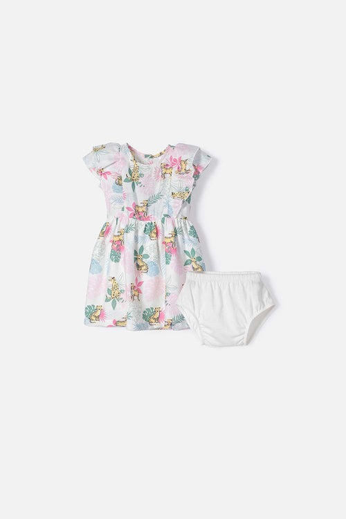 Card slide image -  VESTIDO LITTLEMIC CON BOLERO MULTICOLOR PARA BEBE NIÑA