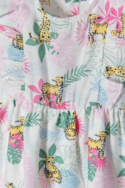 VESTIDO LITTLEMIC CON BOLERO MULTICOLOR PARA BEBE NIÑA