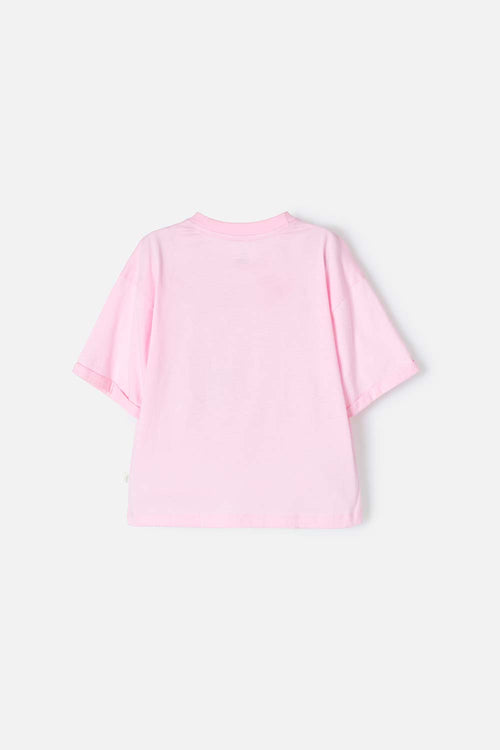 CAMISETA DE MIC MANGA CORTA ROSADO PARA NIÑA
