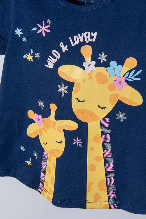 Card slide image -  CAMISETA DE LITTLEMIC MANGA CORTA AZUL PARA NIÑA 2T A 5T