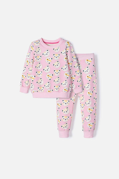  CONJUNTO DE LITTLEMIC CON PANTALÓN LARGO ROSADO PARA NIÑA 2T A 6T