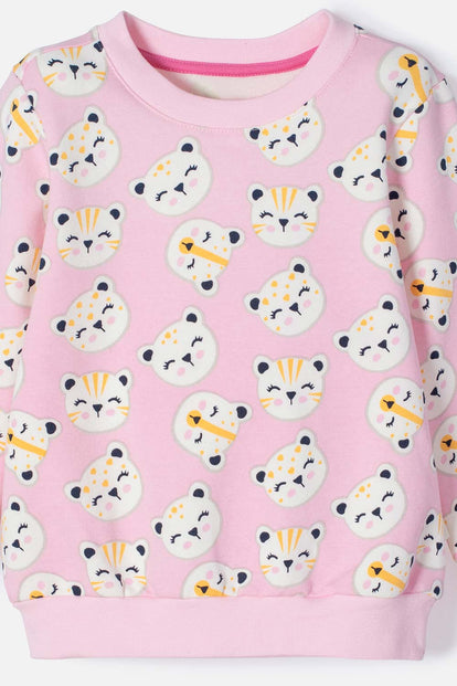  CONJUNTO DE LITTLEMIC CON PANTALÓN LARGO ROSADO PARA NIÑA 2T A 6T
