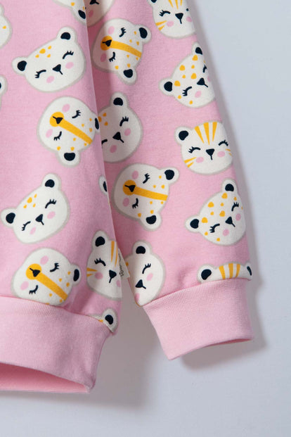 CONJUNTO DE LITTLEMIC CON PANTALÓN LARGO ROSADO PARA NIÑA 2T A 6T