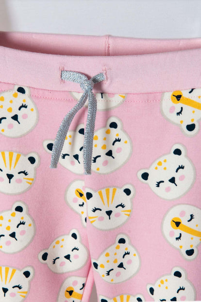 CONJUNTO DE LITTLEMIC CON PANTALÓN LARGO ROSADO PARA NIÑA 2T A 6T