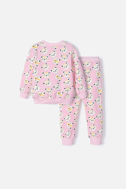 CONJUNTO DE LITTLEMIC CON PANTALÓN LARGO ROSADO PARA NIÑA 2T A 6T