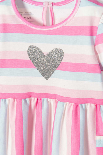 VESTIDO DE LITTLEMIC MANGA CORTA PARA BEBÉ NIÑA