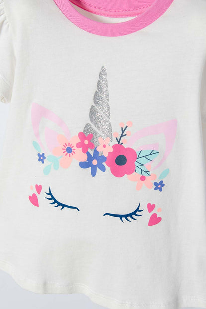 PIJAMA LITTLEMIC CON PANTALÓN LARGO MULTICOLOR PARA NIÑA 2T A 5T