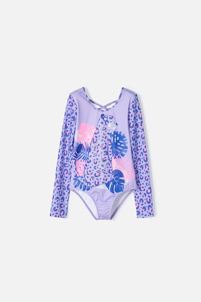  VESTIDO DE BAÑO MIC MANGA LARGA MORADO PARA NIÑA