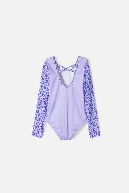 VESTIDO DE BAÑO MIC MANGA LARGA MORADO PARA NIÑA