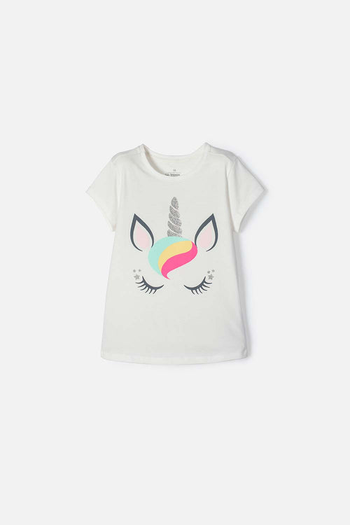 Card slide image -  CAMISETA MIC MANGA CORTA MARFIL PARA NIÑA