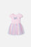 VESTIDO DE LITTLEMIC MANGA CORTA ROSADO PARA NIÑA 2T A 5T