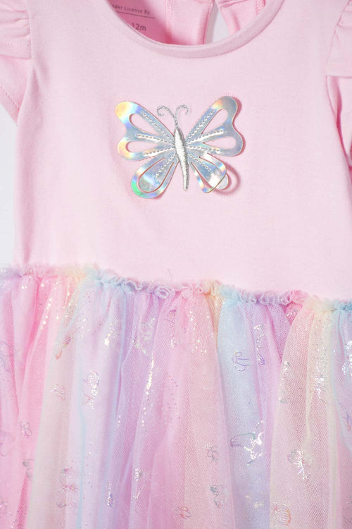 Card slide image -  VESTIDO DE LITTLEMIC MANGA CORTA ROSADO PARA BEBÉ NIÑA