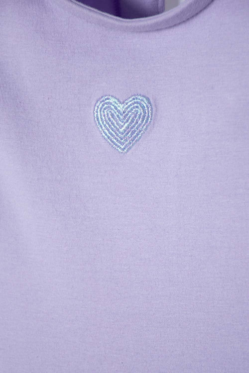 VESTIDO DE LITTLEMIC MANGA CORTA LILA PARA NIÑA 2T A 6T