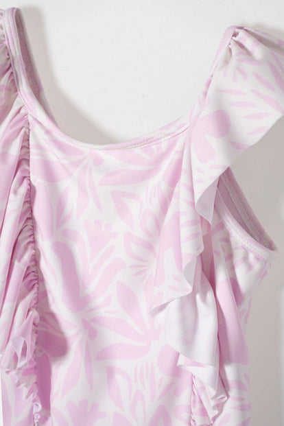 VESTIDO DE BAÑO DE LITTLEMIC ROSADO PARA NIÑA 2T A 5T