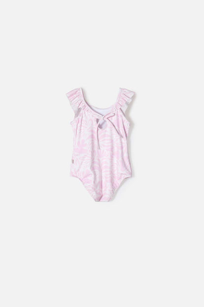 VESTIDO DE BAÑO DE LITTLEMIC ROSADO PARA NIÑA 2T A 5T