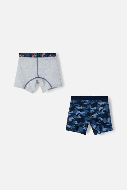  PACK X2 BOXER DE MIC GRIS Y AZUL PARA NIÑO