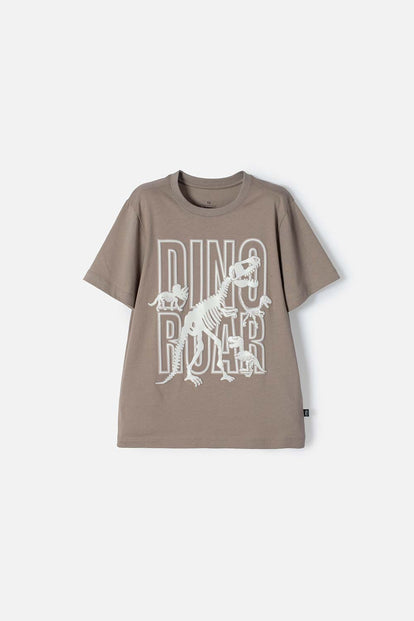CAMISETA DE MIC MANGA CORTA TAUPE PARA NIÑO