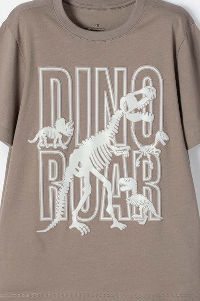 CAMISETA DE MIC MANGA CORTA TAUPE PARA NIÑO