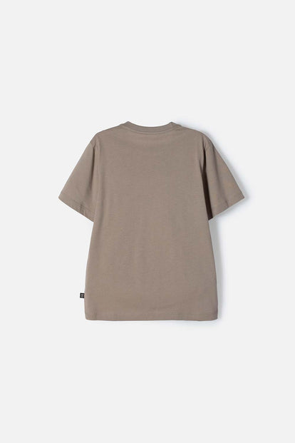 CAMISETA DE MIC MANGA CORTA TAUPE PARA NIÑO