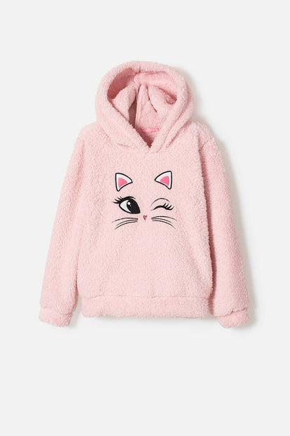 BUZO DE MIC CON CAPUCHA ROSA PARA NIÑA