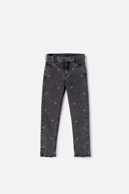 JEAN DE MIC CON APLIQUES NEGRO PARA NIÑA