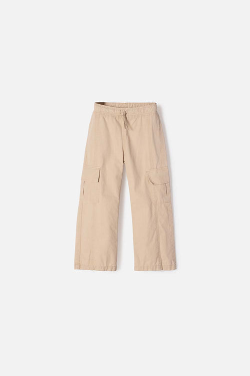JOGGER DE LITTLEMIC CON CORDÓN CAQUI PARA NIÑA 2T A 5T