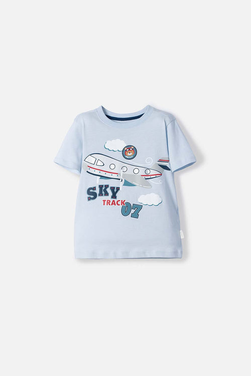 Card slide image -  CAMISETA LITTLEMIC AZUL CLARA MANGA CORTA PARA NIÑO 2T A 5T