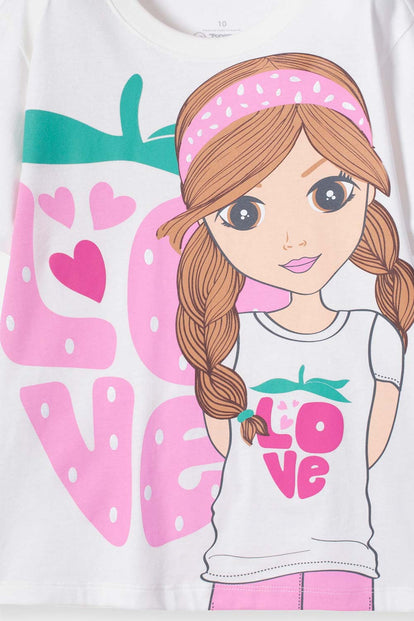 CAMISETA DE MIC MANGA CORTA MULTICOLOR PARA NIÑA