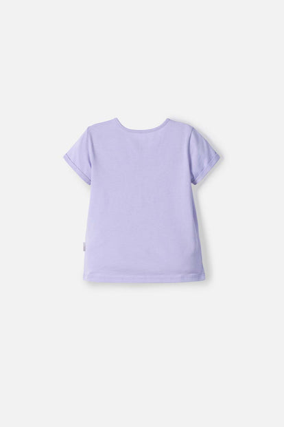 CAMISETA DE LITTLEMIC MANGA CORTA LAVANDA PARA NIÑA 2T A 5T