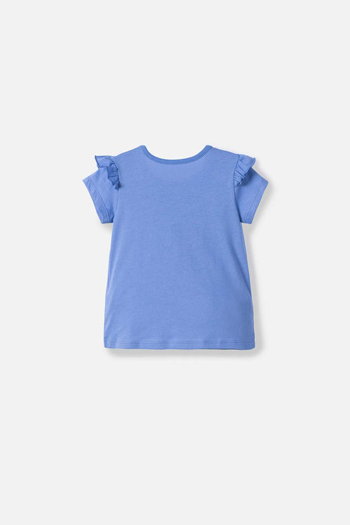 Card slide image -  CAMISETA LITTLEMIC AZUL CON BOLERO EN MANGA PARA NIÑA 2T A 5T