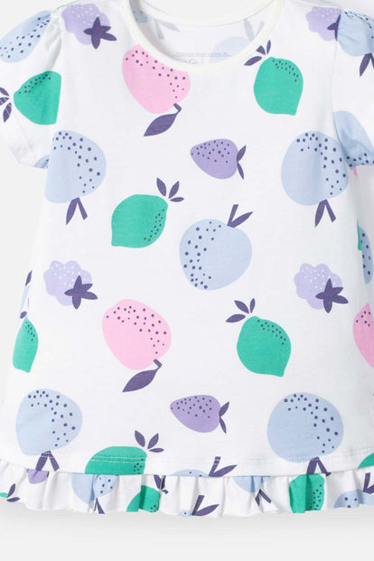  CAMISETA DE LITTLEMIC MANGA CORTA MARFIL PARA NIÑA 2T A 5T