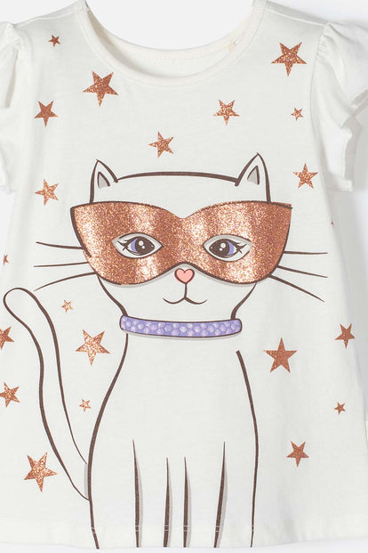 CONJUNTO DE LITTLEMIC CON FALDA EN TULL MARFIL PARA NIÑA 2T A 5T