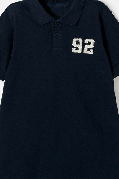 CAMISETA TIPO POLO DE MIC AZUL PARA NIÑO