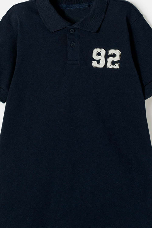 CAMISETA TIPO POLO DE MIC AZUL PARA NIÑO