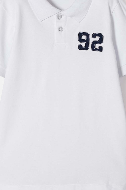 CAMISETA TIPO POLO MIC BLANCO PARA NIÑO