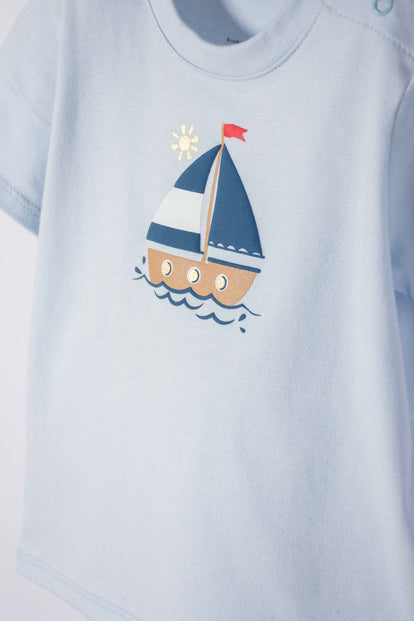 CONJUNTO LITTLEMIC AZUL DE PANTALÓN LARGO PARA BEBÉ NIÑO