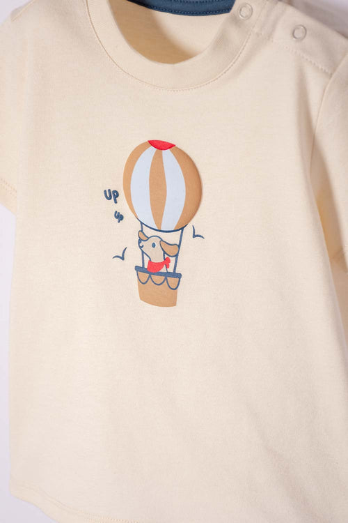 Card slide image -  CONJUNTO LITTLEMIC CAFÉ Y TAUPE DE PANTALÓN LARGO PARA BEBÉ NIÑO