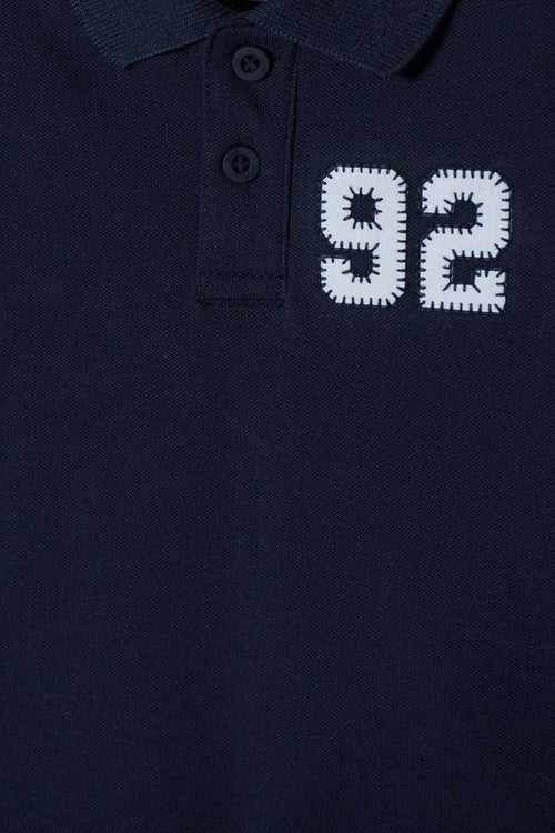 CAMISETA TIPO POLO DE MIC AZUL PARA NIÑO 2T A 5T