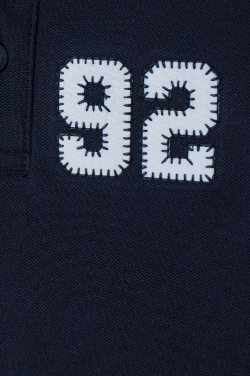 CAMISETA TIPO POLO DE MIC AZUL PARA NIÑO 2T A 5T