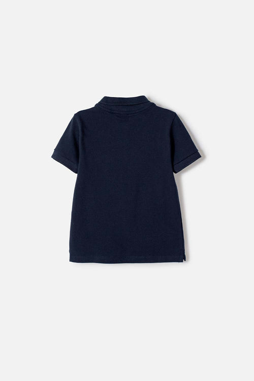 CAMISETA TIPO POLO DE MIC AZUL PARA NIÑO 2T A 5T