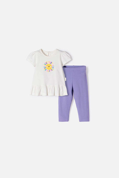  CONJUNTO LITTLEMIC MULTICOLOR DE CAMISETA ESTAMPADA PARA BEBÉ NIÑA