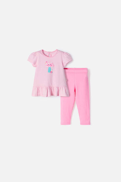  CONJUNTO LITTLEMIC MULTICOLOR DE PANTALÓN LARGO PARA BEBÉ NIÑA