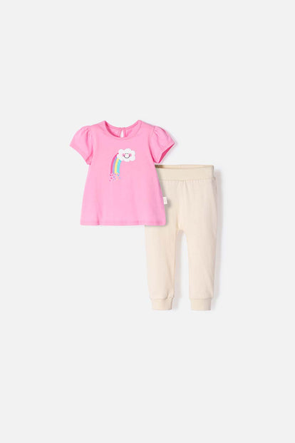  CONJUNTO LITTLEMIC MULTICOLOR MANGA CORTA PARA BEBÉ NIÑA