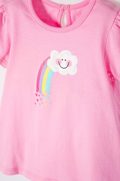 CONJUNTO LITTLEMIC MULTICOLOR MANGA CORTA PARA BEBÉ NIÑA