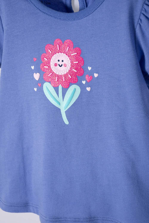 Card slide image -  CONJUNTO LITTLEMIC MULTICOLOR ESTAMPADO EN FRENTE PARA BEBÉ NIÑA